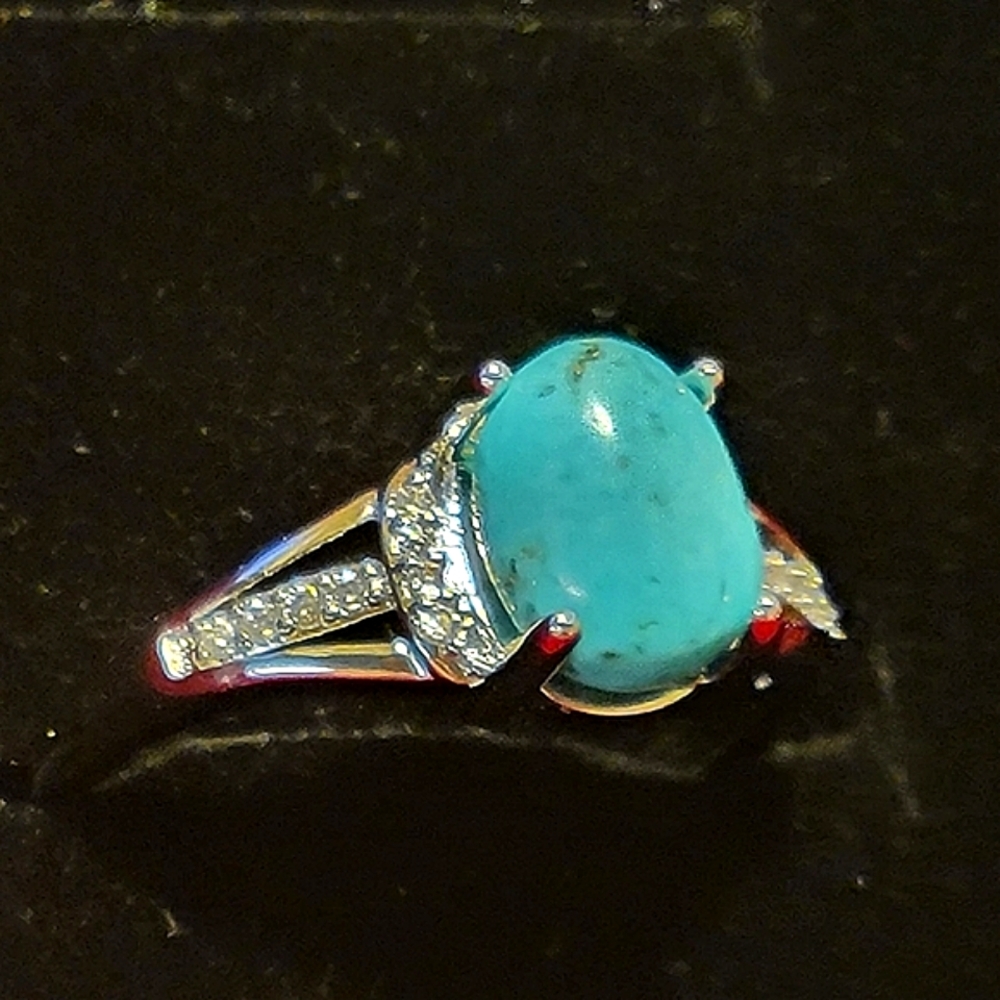 Natural Turquoise Women Ring Size 7-9.5 / LOT T1 - Picture 2 of 7